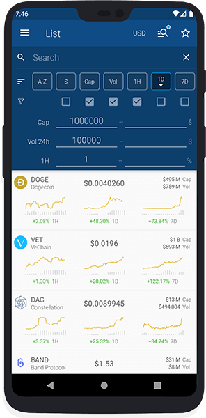 Search and Filter Cryptocurrencies